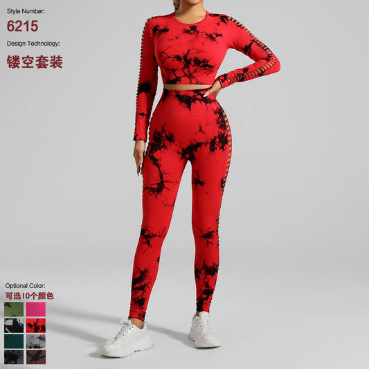 Yoga Sport Outfit For Woman Fitness Women's Two Pieces Pant Sets Suits Tracksuit Sportswear Woman Gym Yoga Workout Clothes