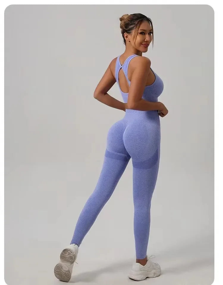 ALLUKASA Nahtloses Yoga-Set für Damen, Beauty Back, Sport-BH + Hüftlifting-Leggings, Workout-Set, atmungsaktives Fitness-Set, Fitnessstudio-Kleidung