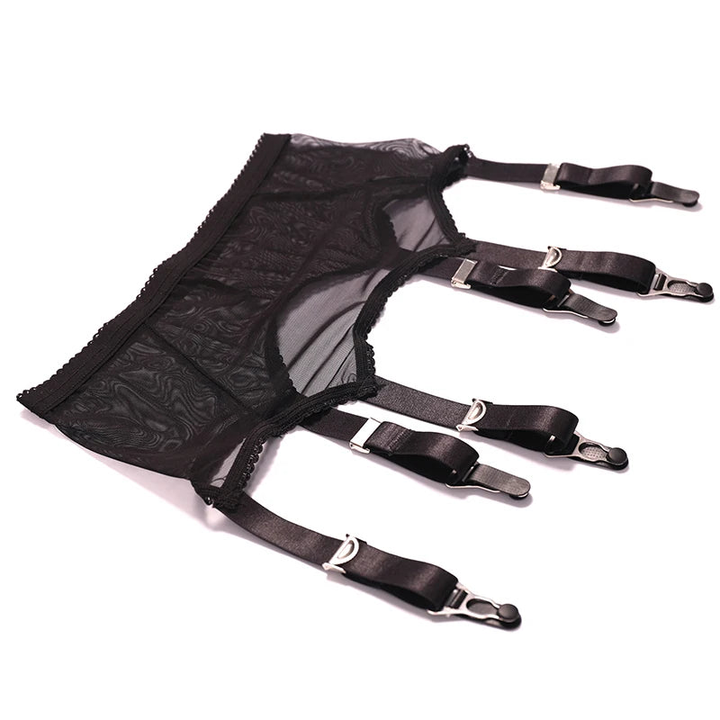 High-quality Metal Clip Garter Belt For Thigh High Stockings  Party Mesh Underwear Ladies Waist Elastic Harness