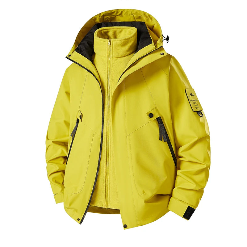 Unisex 3 In 1 Sports Jacket Autumn Winter Plush Warm Inner Lining Coat Men/Women Outdoor Breathable Comfortable Casual Outerwear