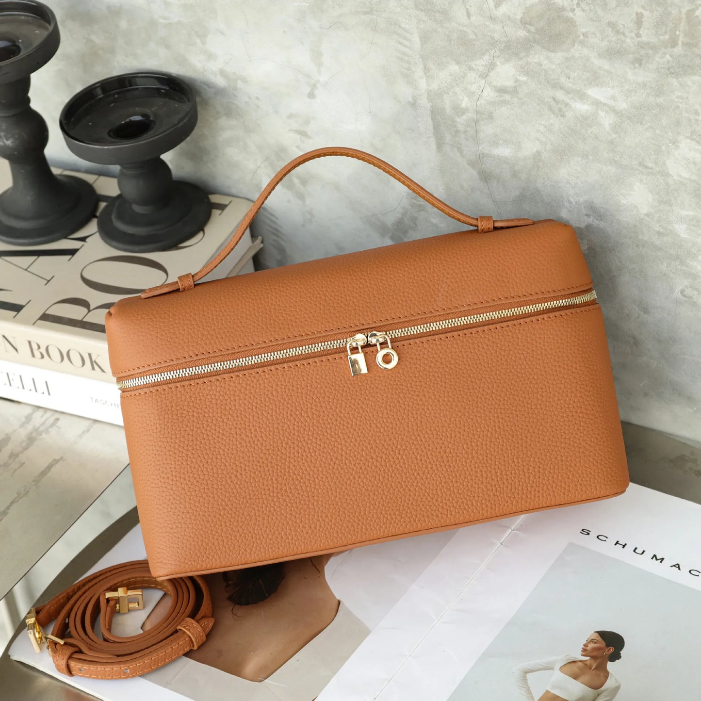 MENDY Women's Bag Handbag Shoulder Bag Crossbody Bags Lunch Box Luxury Designer Genuine Leather LP27 Large Cross Hand-held Cluth