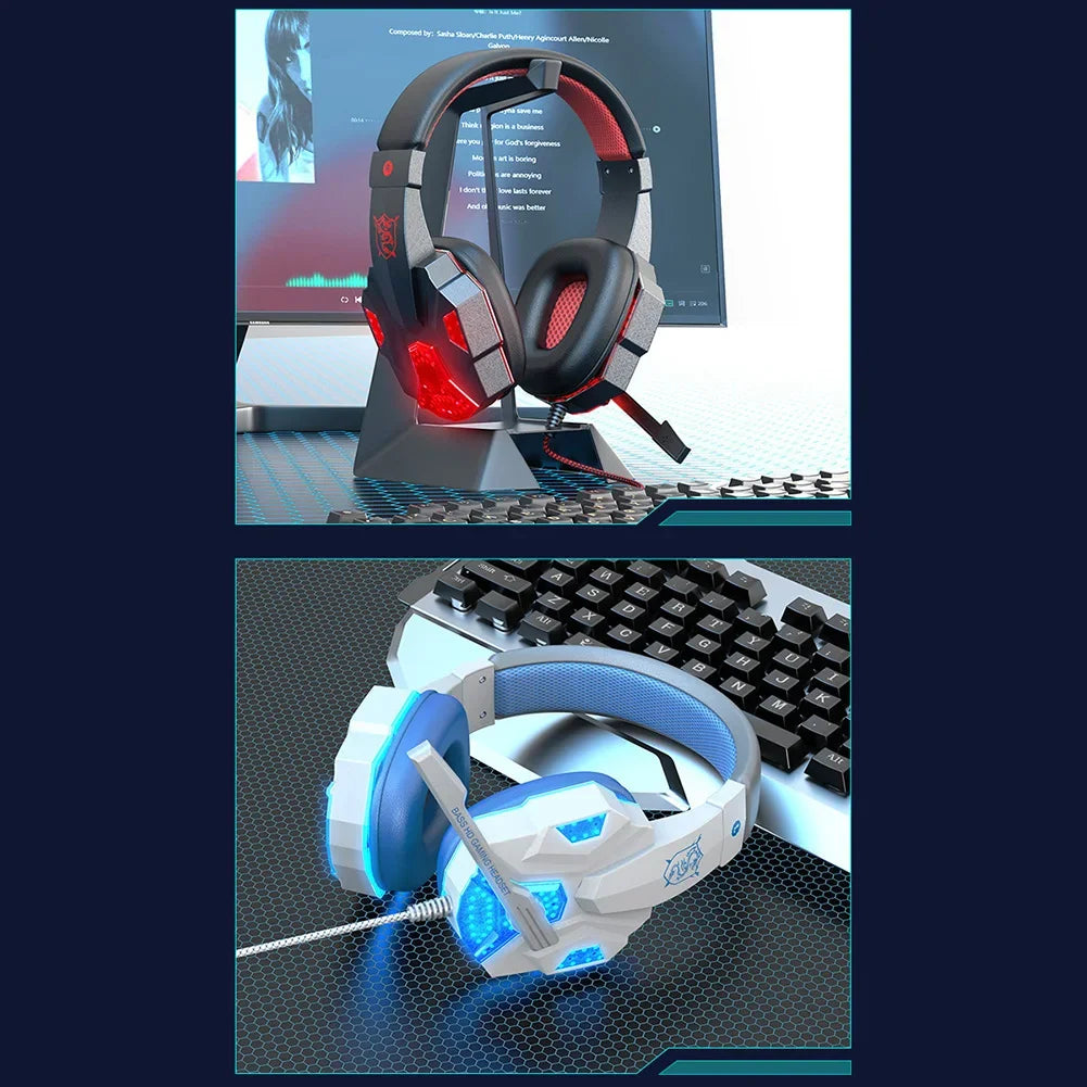 Headphones 3.5mm Wired Gaming Headset Earphones Music For PS4 Play Station 4 Game PC Chat computer With Microphone