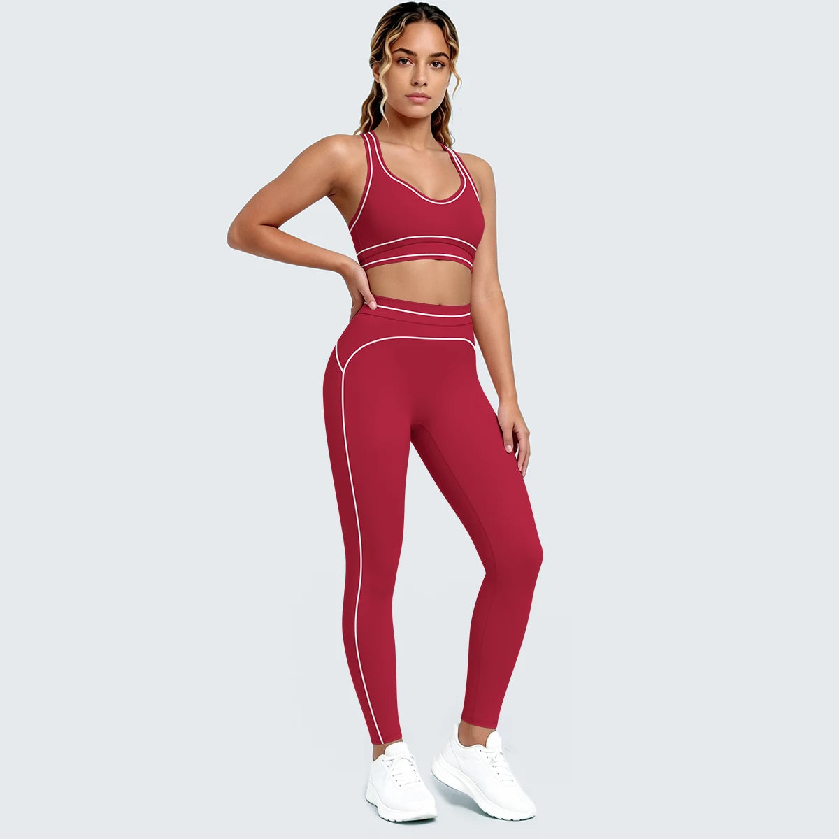 Women Fitness Yoga Sports Set Sexy Beautiful Back Yoga Bra Workout Top Summer Running Sports Bra High Waisted Push Up Yoga Pants