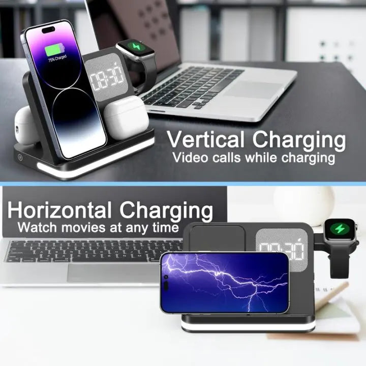 Wireless Charger Stand For iPhone 17-12 Samsung S25 S22 Ultra Fold Z Flip Galaxy Watch Active Buds Fast Charging Station Holder