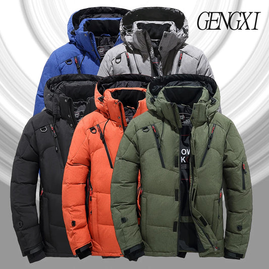 Men's Outdoor Lightweight Warm Detachable Collar Down Jacket Winter New Arrival Casual Fashion Multi-Pocket Workwear Down Coat