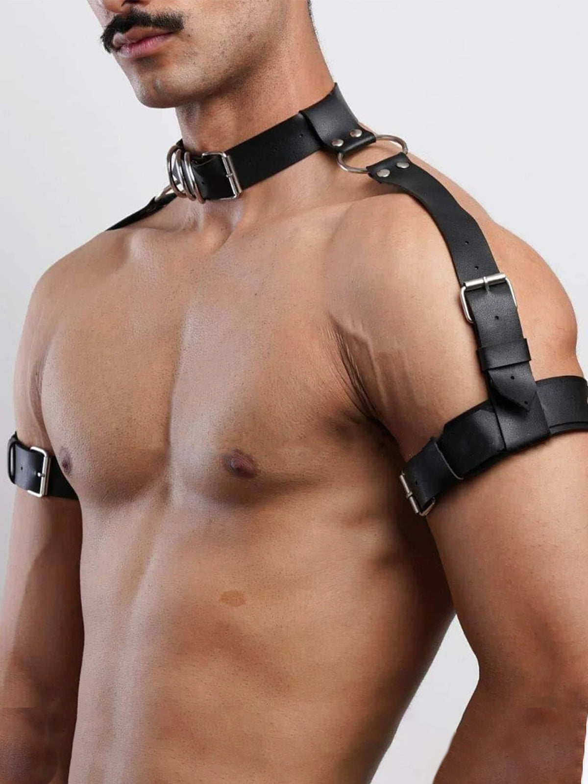 Sexy Men's Harness Pu Leather Gay Chest Harness Bdsm Bondage Leather Cage Lingerie Punk Rave Erotic Accessoly Fetish Clothing