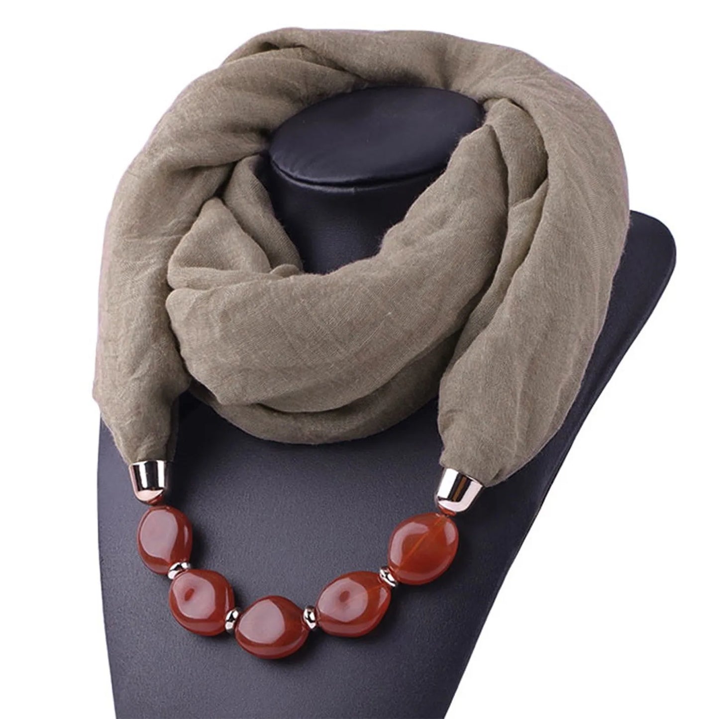 Women Cotton Linen Necklace Pendant Scarf Ethnic Style Soft Necklace Scarf Fashion designer scarf Ethnic Jewelry Necklace Scarf
