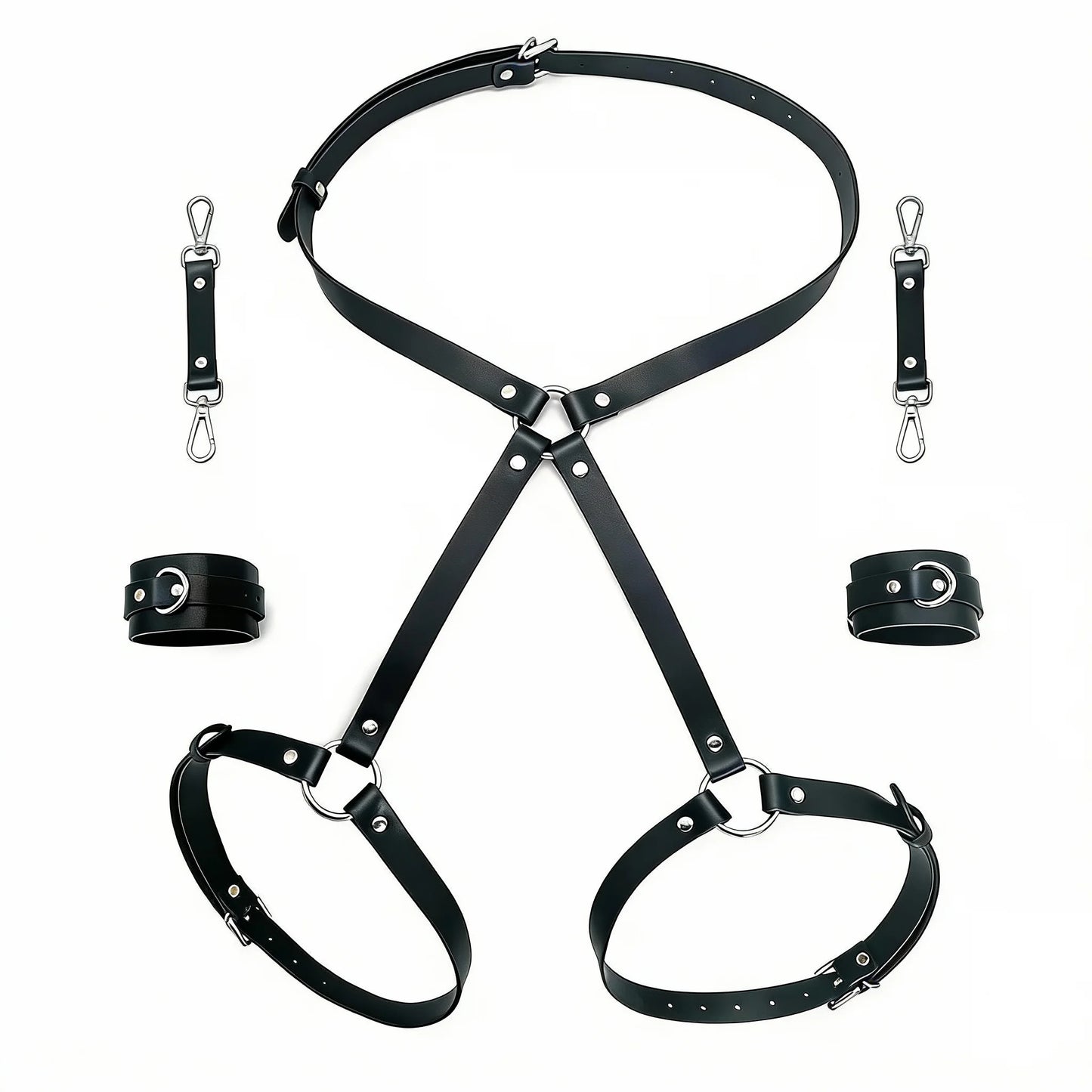 Women Garter Belt PU Leather Harness Lingerie  Bodystockings Garter Belt  Rave Sword Belts Gothic bodysuit