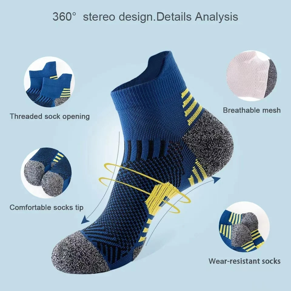 3/5/6Pairs Men's Sport Socks Breathable Outdoor Running Basketball Socks Training Short Tube Socks For Men