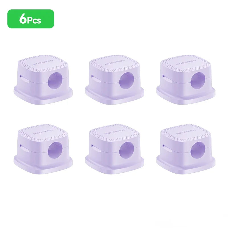 Rocoren Magnetic Cable Sorting Desktop Self Adhesive Cable Clamp Adjustable Cable Management Clamp for Earphone Cable Data Cable