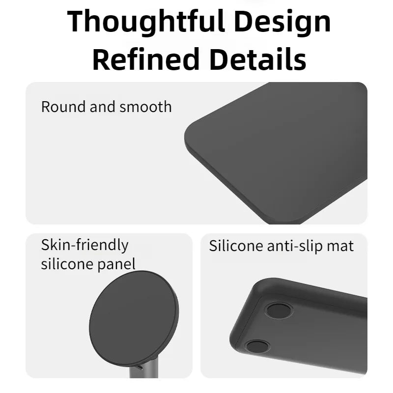 Magnetic Flexible Adjustable Phone Stand Foldable Portable Desktop Mount Holder for All Smartphones with Tight Clip Accessories