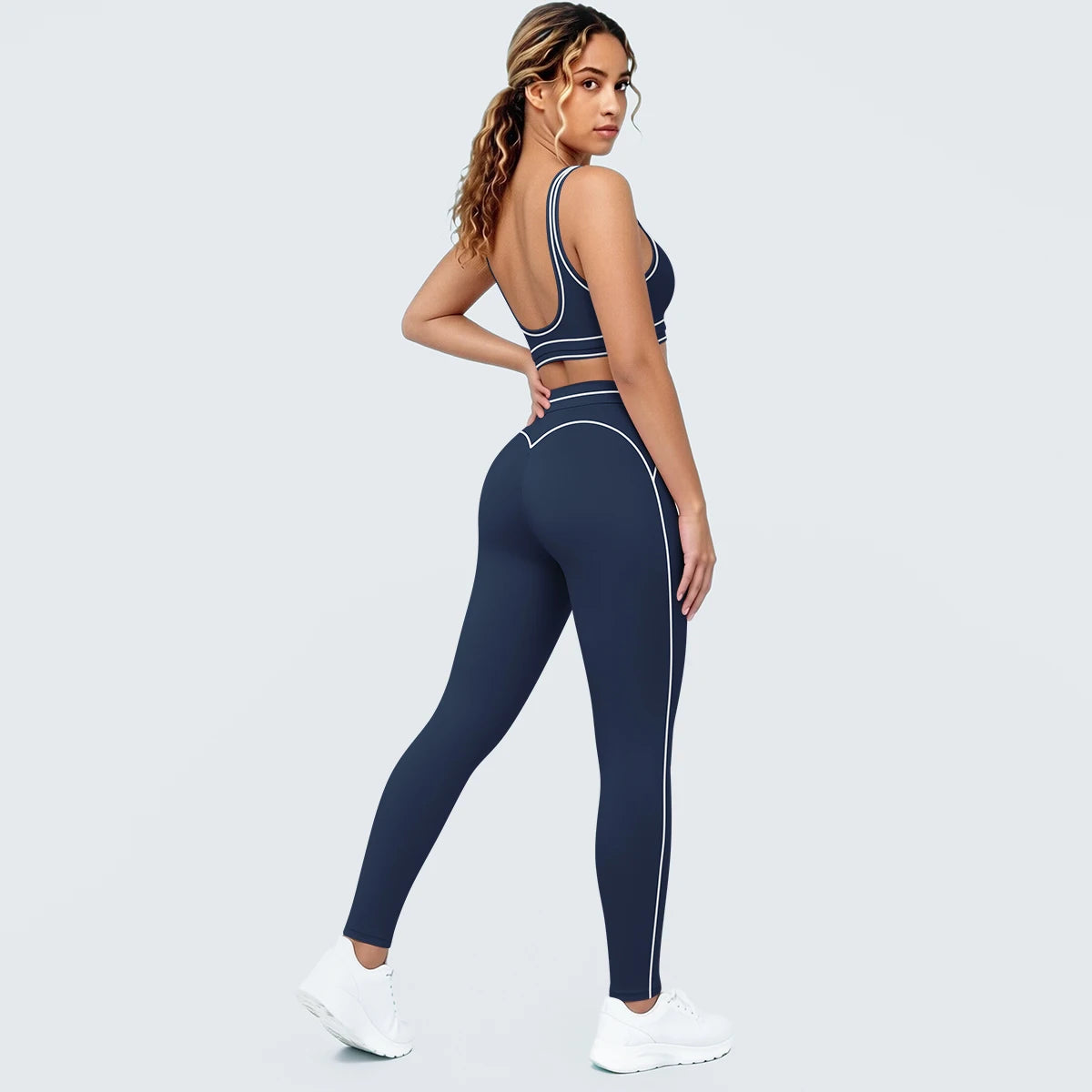 Women Fitness Yoga Sports Set Sexy Beautiful Back Yoga Bra Workout Top Summer Running Sports Bra High Waisted Push Up Yoga Pants