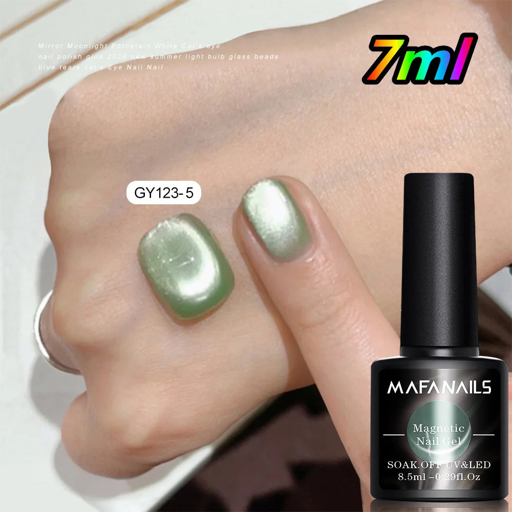 10ml/jar Moonlight White Magnetic Laser Gel Nail Polish Reflective Glitter Cat Eye Gel Semi-permanent UV Magnetic Venalisa GY
