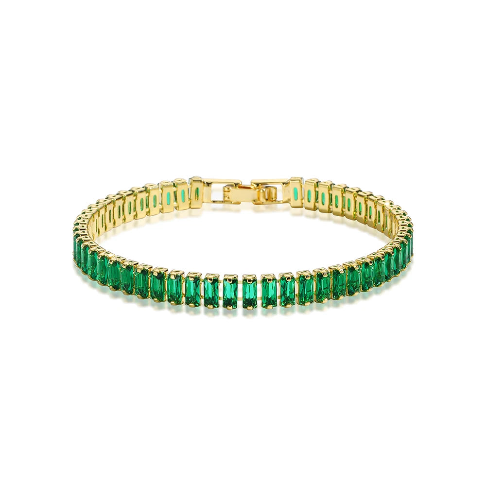 Mix Style Green Micro-inlaid Zircon Tennis Bracelet for Women ew Men Bracelet Homme Jewelry