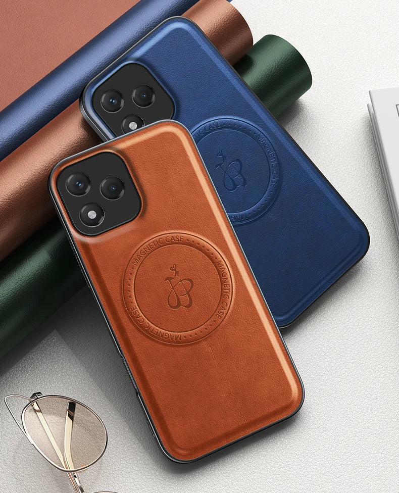 PU Leather Wireless Charging Magnetic Case for Honor 400 Lite 400 Pro 5G Protective Cover Hard Back Shell Coque