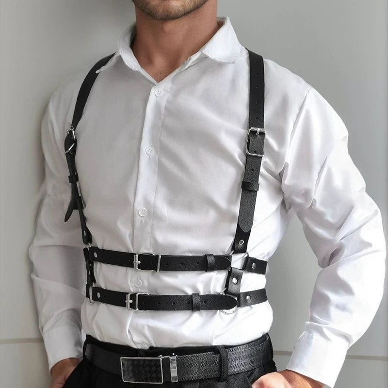 Harness For Men Strap Harness Belt Sexy Shoulder Bondage Chest Lingerie PU Leather Belt Erotic Clothing Exotic Accessories