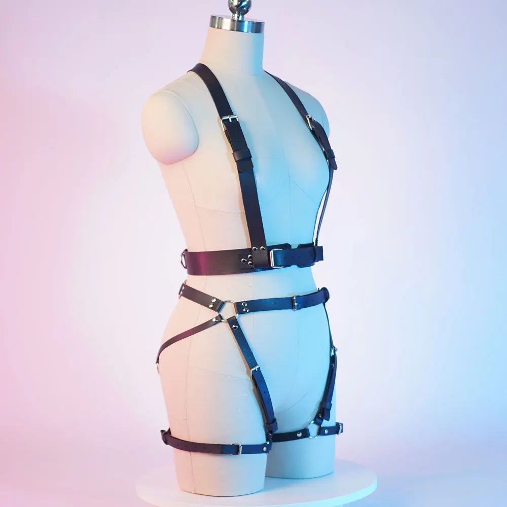Women Sexy Body Harness Belt Bdsm Bondage Lingerie Garter Belt Leather Lingerie Gothic Fetish Clothing Festival Rave outfit