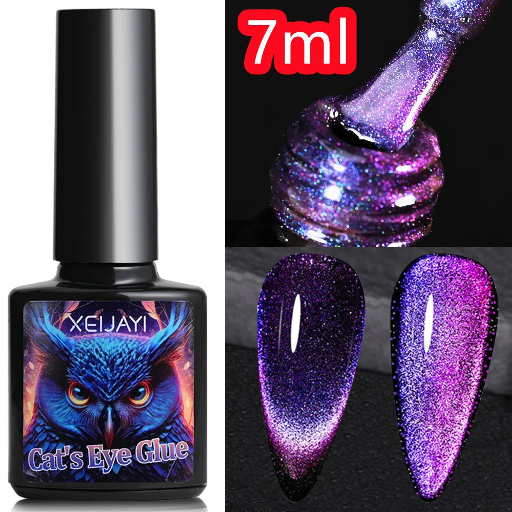 10ml/jar Moonlight White Magnetic Laser Gel Nail Polish Reflective Glitter Cat Eye Gel Semi-permanent UV Magnetic Venalisa GY