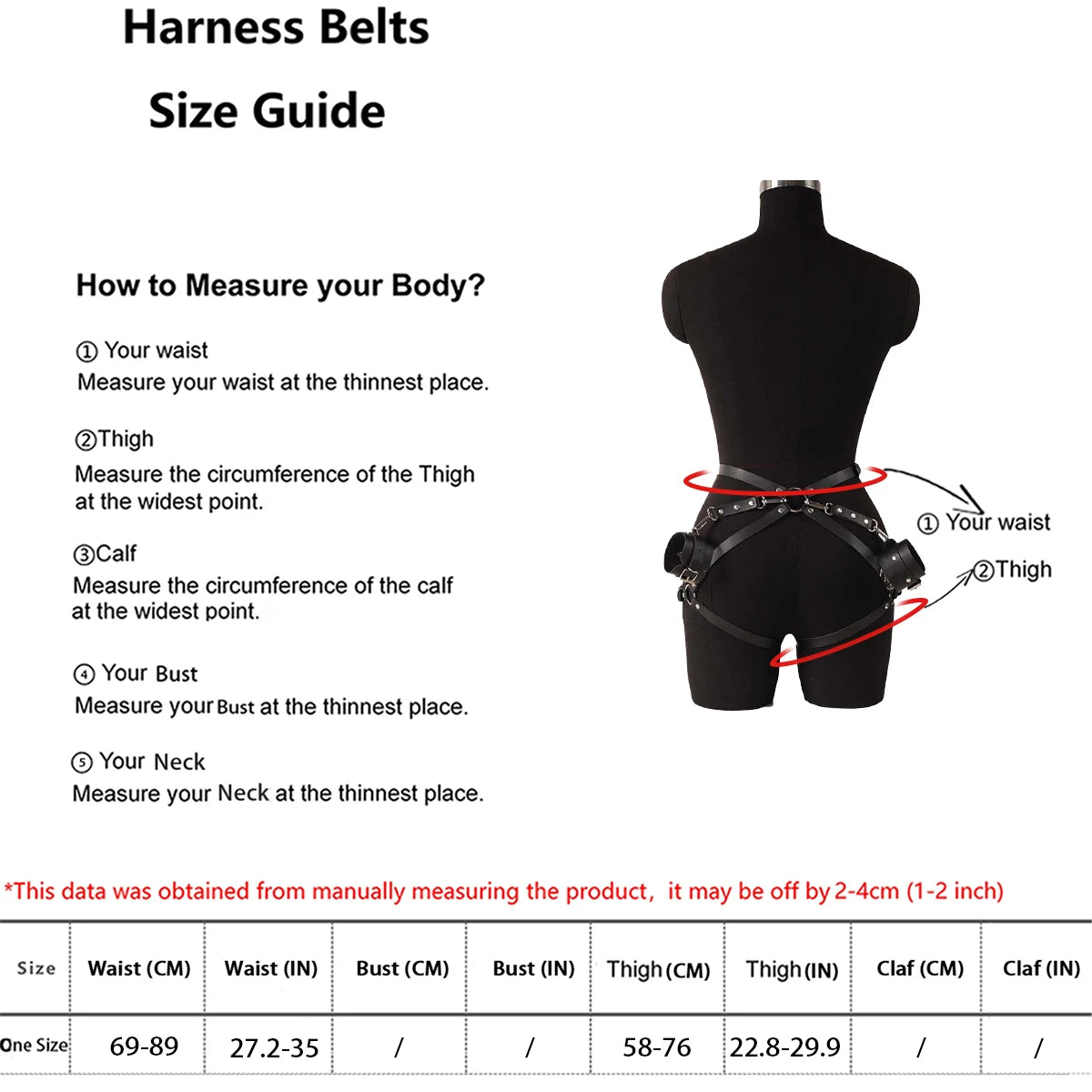 Women Sexy Body Harness Belt  Bondage Lingerie Garter Belt Leather Lingerie Leg Harness Punk Gothic Fetish Clothing