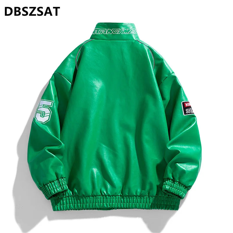 Leather Jacket Men Winter 2025 Motorcycle PU Leather Jacket Mens Stand Collar Casual Windbreaker Ropa De Hombre Slim Coat 7XL