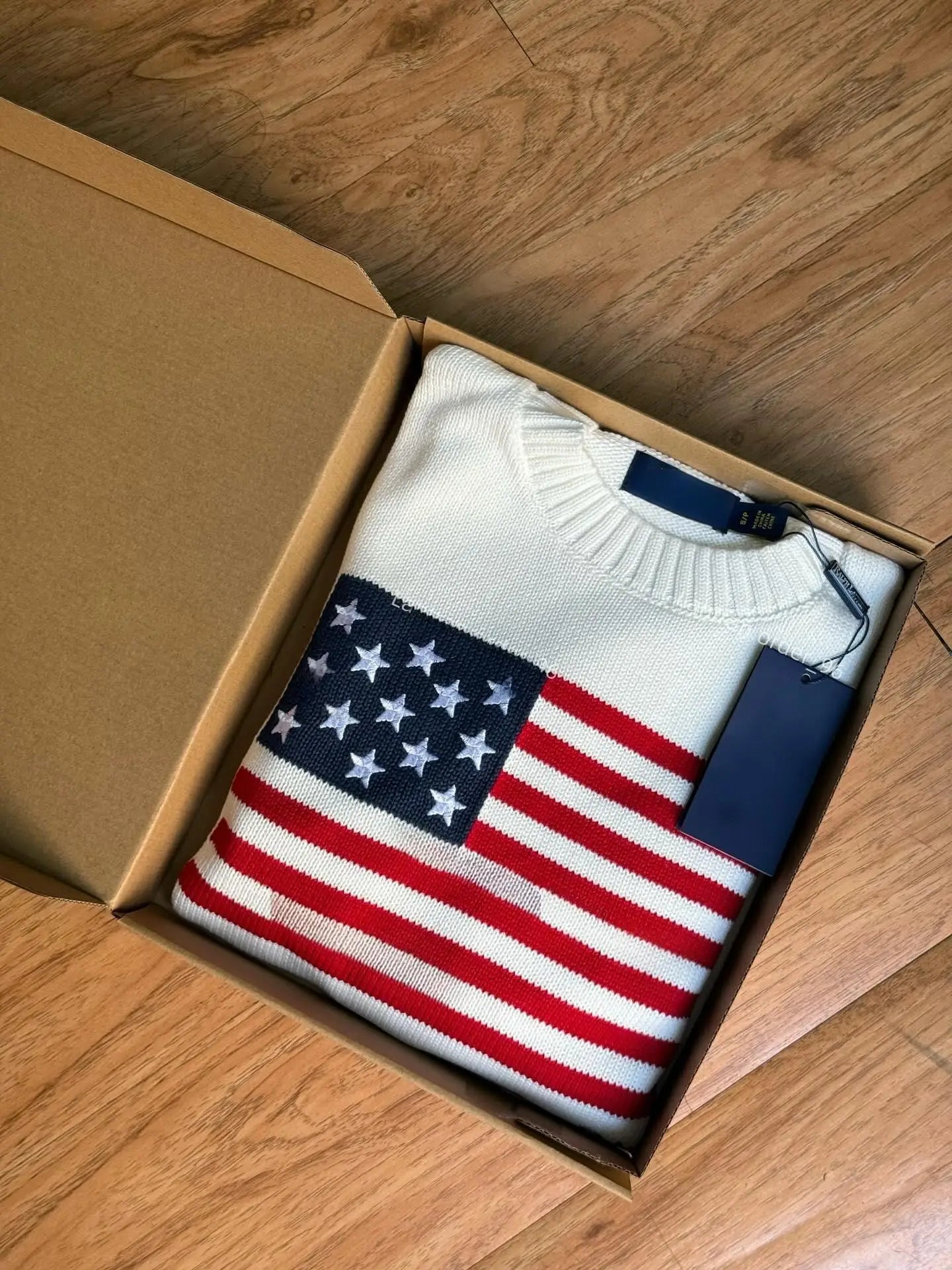 Popular Autumn Winter US Flag Pattern Stripe Pullover Sweater Casual O Neck Contrast Color Knitted Women Sweaters Mens Clothes