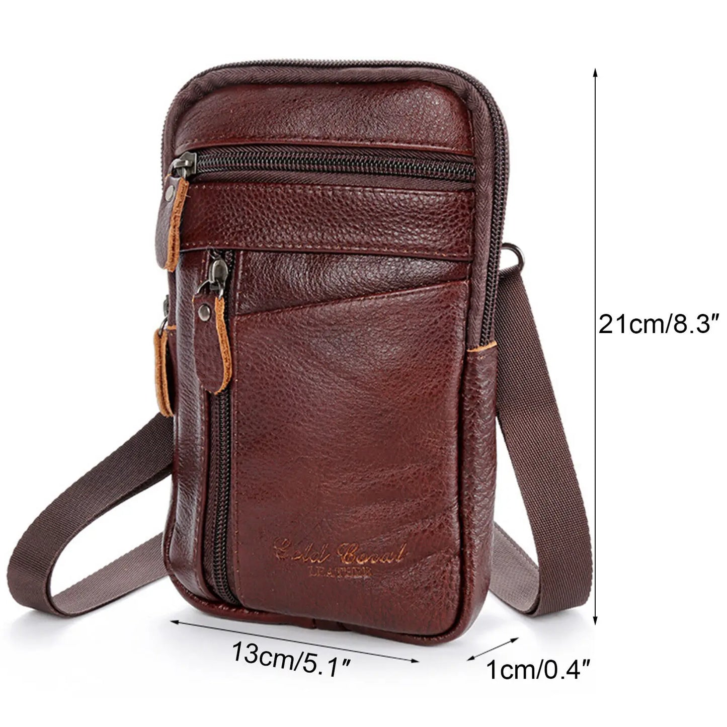 Men'S Shoulder Bag Multi-Function Leather Messenger Bag Casual Crossbody Bags High Quality Male Purse Phone Men'S Chest Pack