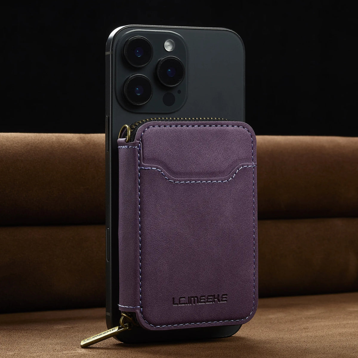 Magnetic Attraction Zipper Leather Card Slot Wallet for iPhone 17 Samsung Galaxy Google Xiaomi Phone MagSafe Magnetic Phone Bag