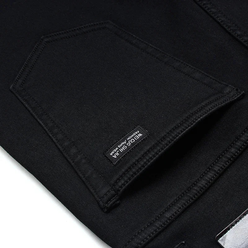 Soft Stretch Black Biker Jeans Men Classic Advanced Brand Denim Trousers Trendy Comfortable Jeans Homme Masculino Mens Pants