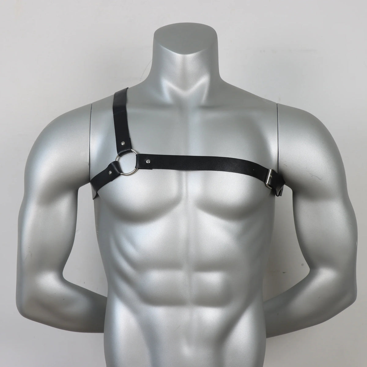 Men'S Gothic corset belt, Adjustable chest cincher, PU Synthetic Faux Leather Material, for Gothic Clothing Accessory, Body Harn