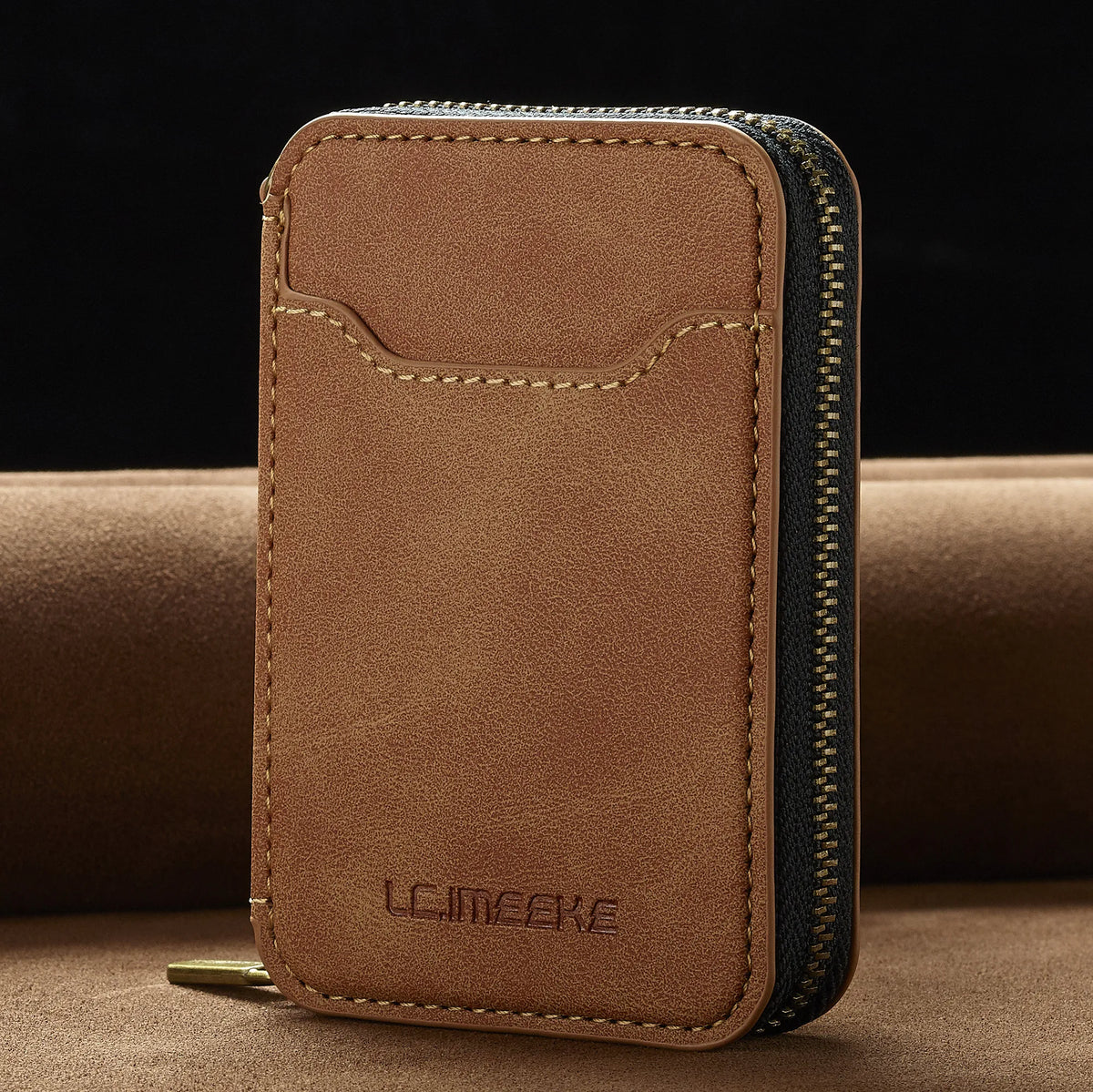 Magnetic Attraction Zipper Leather Card Slot Wallet for iPhone 17 Samsung Galaxy Google Xiaomi Phone MagSafe Magnetic Phone Bag