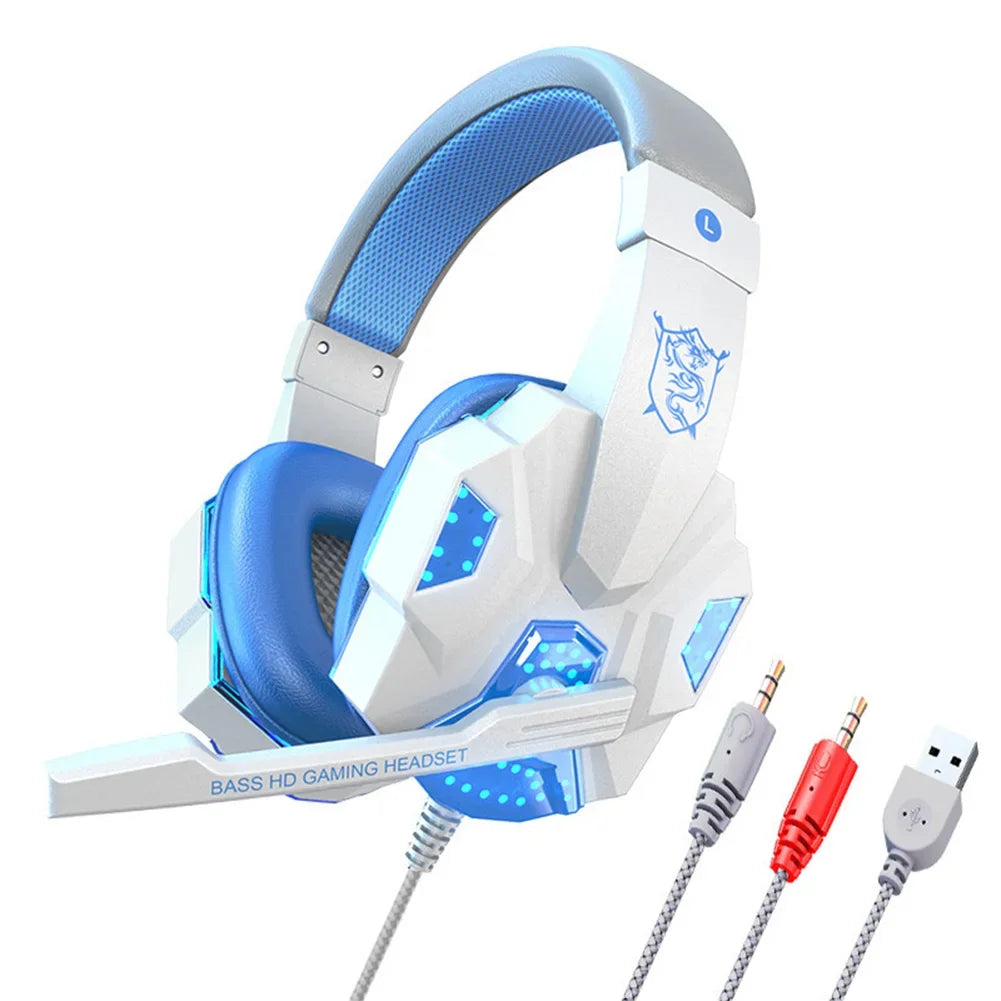 Headphones 3.5mm Wired Gaming Headset Earphones Music For PS4 Play Station 4 Game PC Chat computer With Microphone