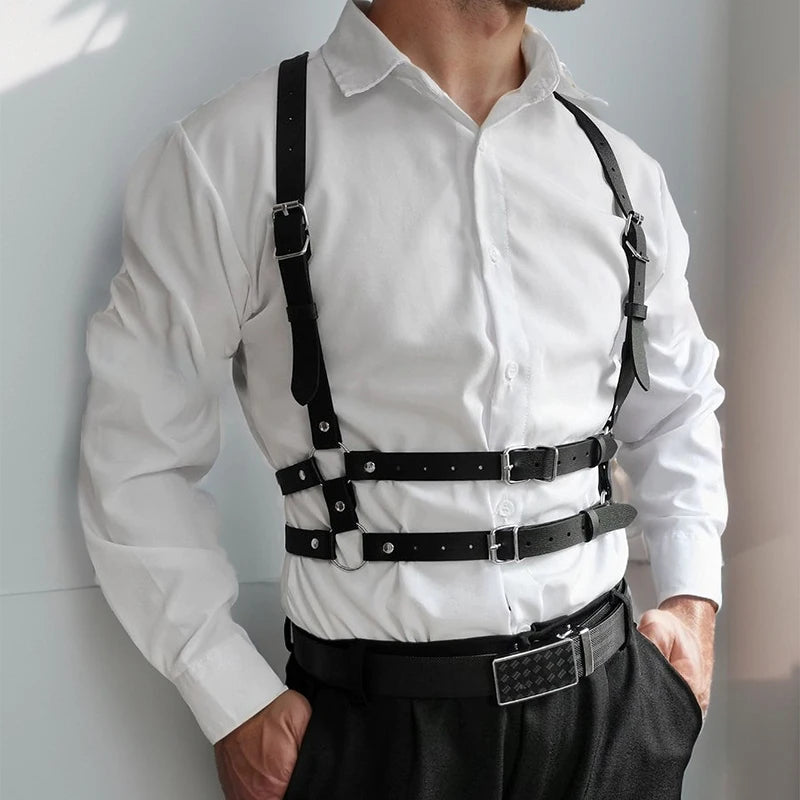 Harness For Men Strap Harness Belt Sexy Shoulder Bondage Chest Lingerie PU Leather Belt Erotic Clothing Exotic Accessories
