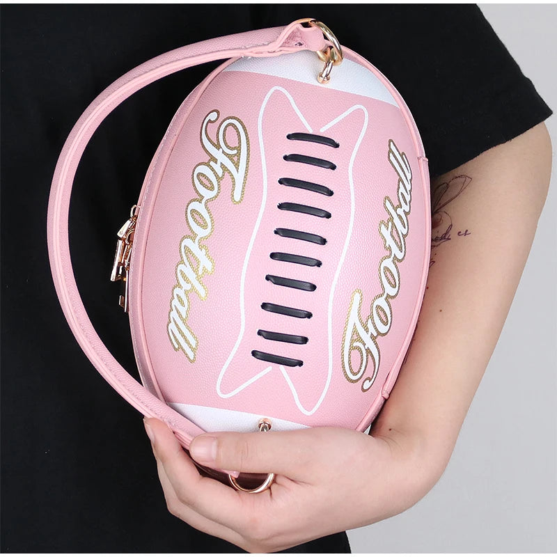 Football-shaped Messenger Bag Creative Niche Interesting Fashionable Versatile Suitable Commit Party Can Single-shoulder Handbag