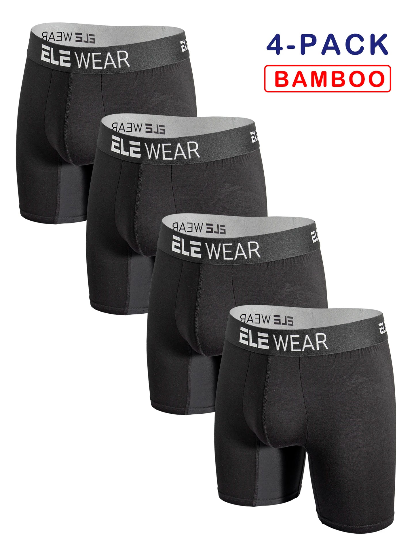 4pcs Bamboo Men's Underwear Long Sports Underwear, Moisture-Wicking, Boxer Briefs For Men