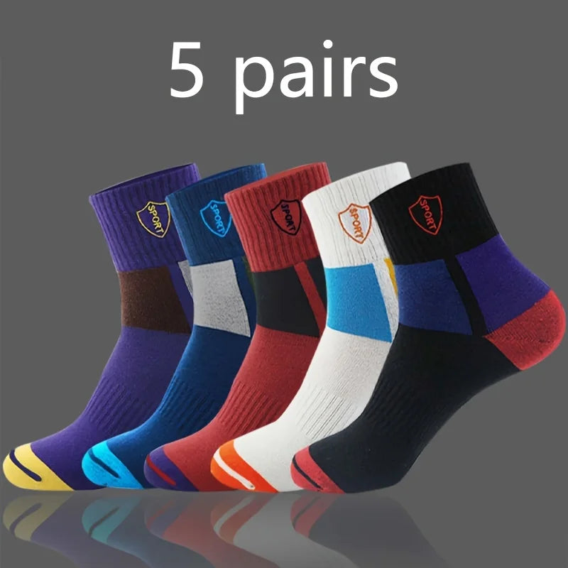 10/5/4/3 pairs of men's formal color blocking socks, comfortable and breathable soft business socks, men's socks and stockings-