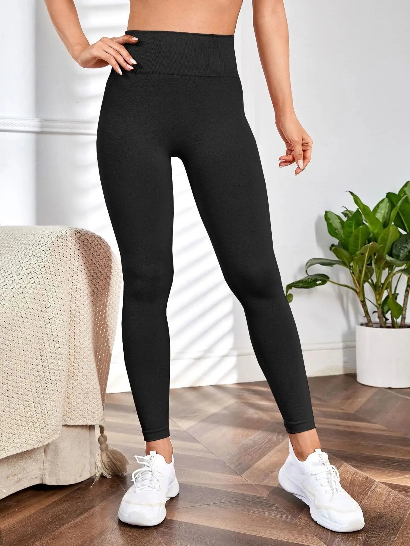 Women's tight yoga seamless pants, solid color multi-color optional, high waist belly-closing exercise running Capri yoga pants,