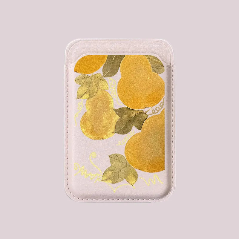 For MagSafe For iPhone 17 Pro Max Case For Samsung Galaxy S26 S25 FE Lucky Goldfish Painting Wallet Card Holder Magnetic Cover