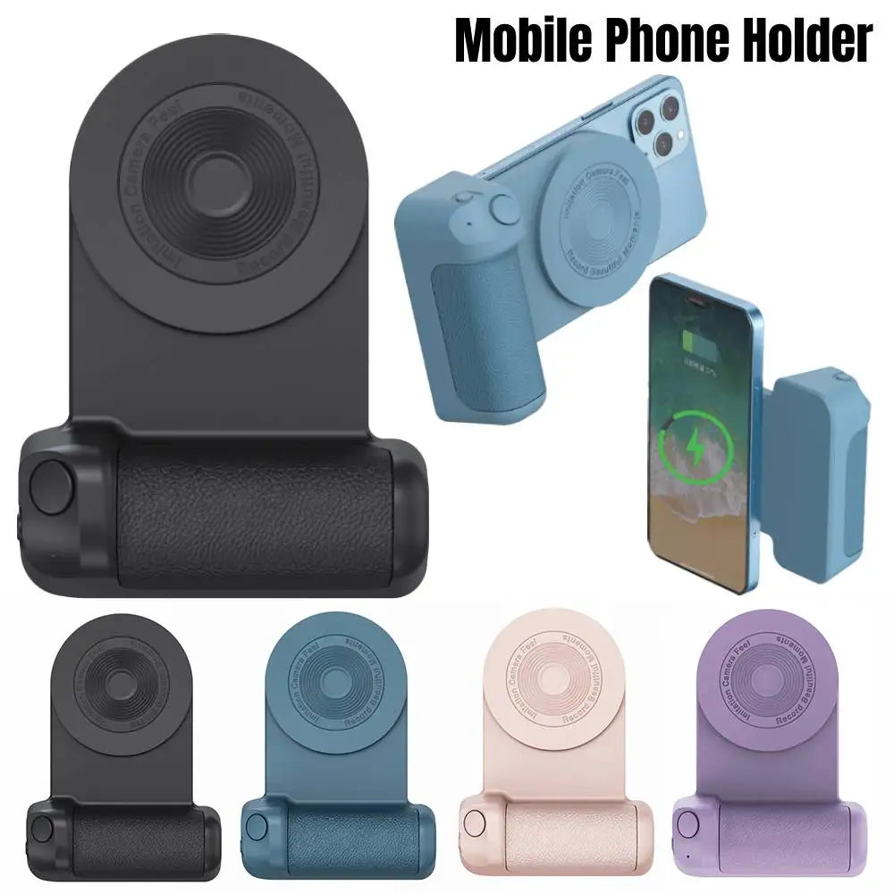 Magnetic Camera Handle Bluetooth Phone Grip Photo Bracket Anti-shake Selfie Device for Android iphone Wireless Charging