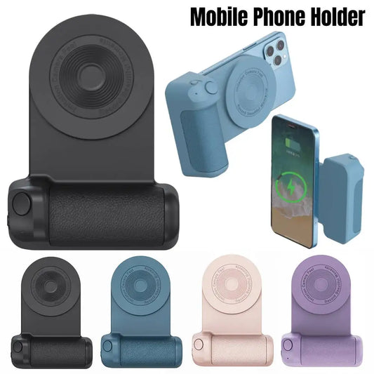 Magnetic Camera Handle Bluetooth Phone Grip Photo Bracket Anti-shake Selfie Device for Android iphone Wireless Charging