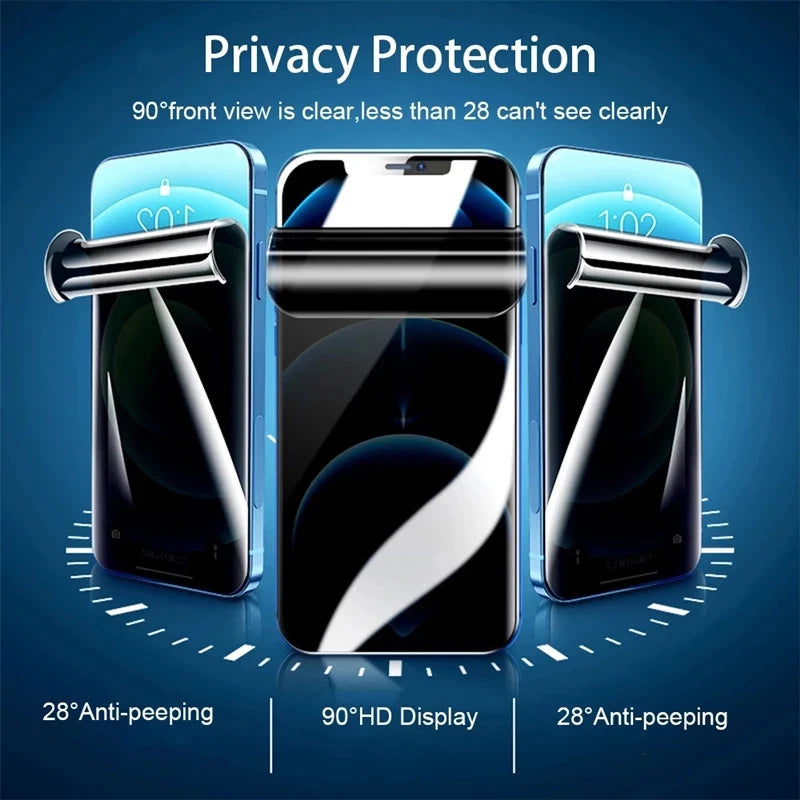3Pcs Anti-Spy Hydrogel Film iPhone 17 16 15 14 13 12 11 Pro Max Privacy Screen Protectors Protective Film 14 Plus Not Glass 16E