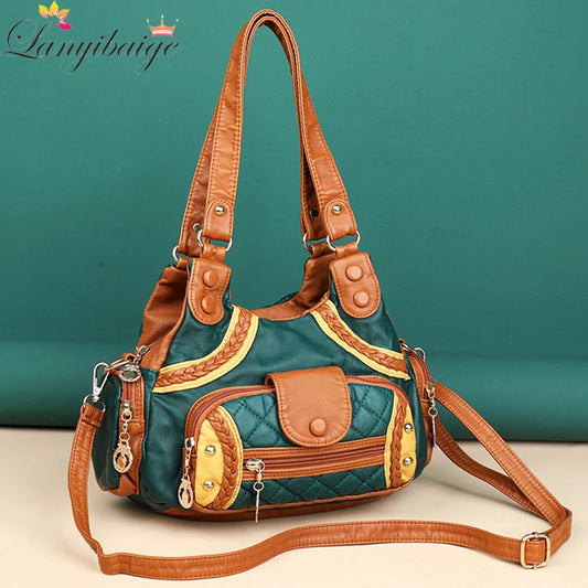 Luxury Designer Handbag Soft Leather Handbags Women Fashion Shoulder Messenger Bags For Women 2024 New Ladies Travel Tote Bag Sa