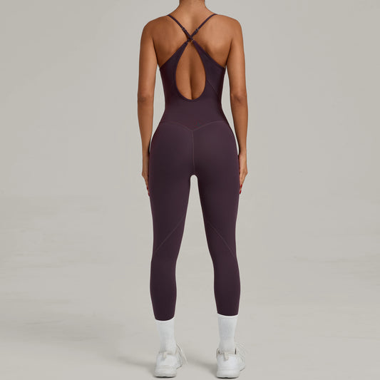 Padded One-Piece Yoga Clothes Sportswear Women's Gym Push Up Workout Clothes Fitness Sports Fitness Wear Yoga Jumpsuit