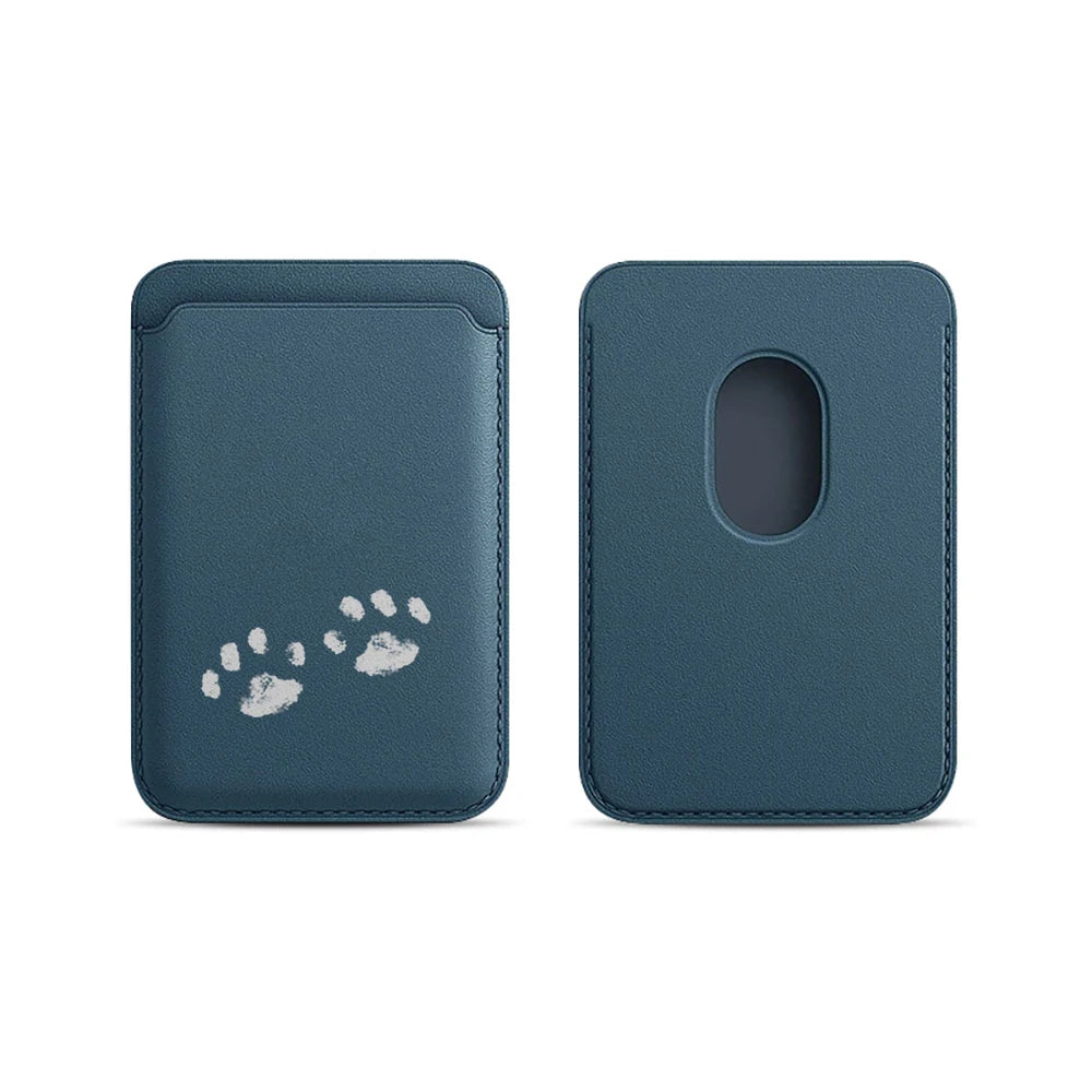 Cute Paw Bean Leather Card Wallet Cover Phone Card Holder Magnetic Case Suitable For all iPhone for Magsafe Card  Phone Back Bag