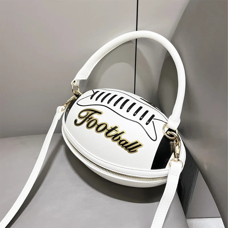 Football-shaped Messenger Bag Creative Niche Interesting Fashionable Versatile Suitable Commit Party Can Single-shoulder Handbag