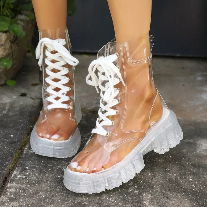 2025 New Sexy Transparent Comfortable Casual Fashion Women's Shoes Increased Wear-Resistant Winter Boots Chaussure Femme