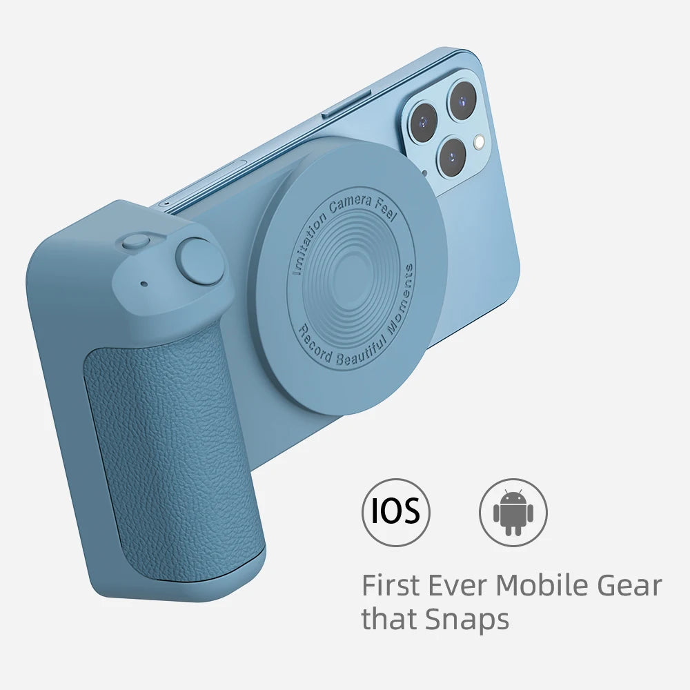 Magnetic Camera Handle Bluetooth Phone Grip Photo Bracket Anti-shake Selfie Device for Android iphone Wireless Charging