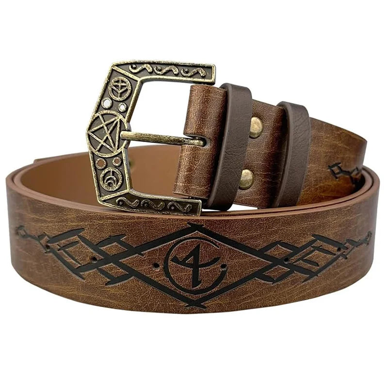 1PC/2pcs medieval Pu leather belt and 4 Cork vials set fantasy witch potion bottle belt relief alchemy Halloween LARP