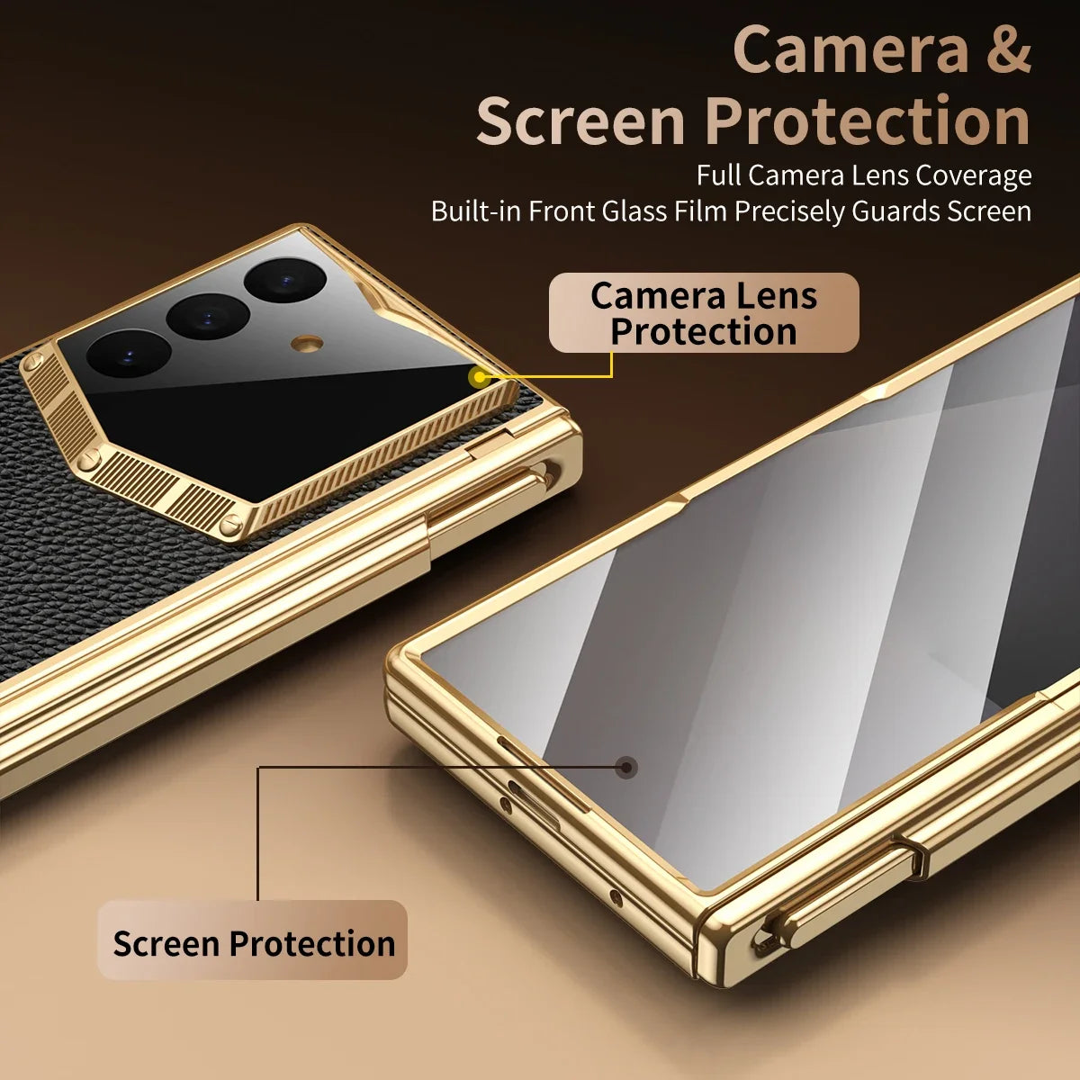 Business Folding Phone Cover Full Case for Samsung Galaxy Z Fold 8 Ultra Fold7 Fold 7 6 Fold6 Fold8 5g Screen Protector Film