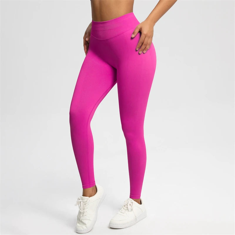 Bum Shaping Leggings Women Seamless Sports Yoga Pants Low Ribbed Band Gym clothes Fitness Workout Scrunch Butt Tight