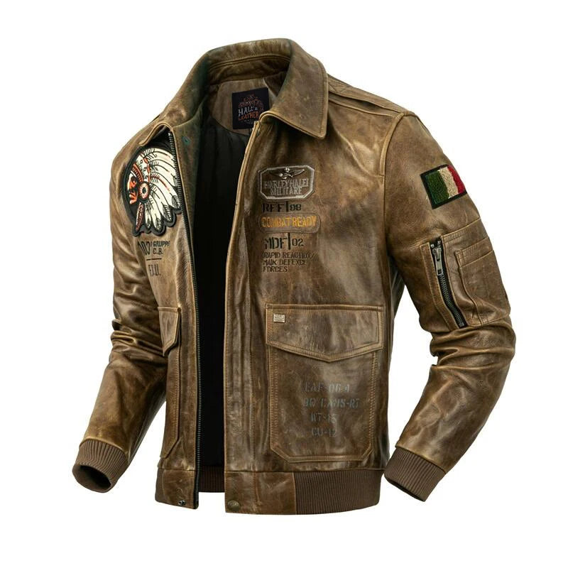 Motorcycle Jacket Men's Autumn Slim Fit Leather Casual Jacket Off-road Motorcycle Windproof And Scratch Resistant Knight Jacket